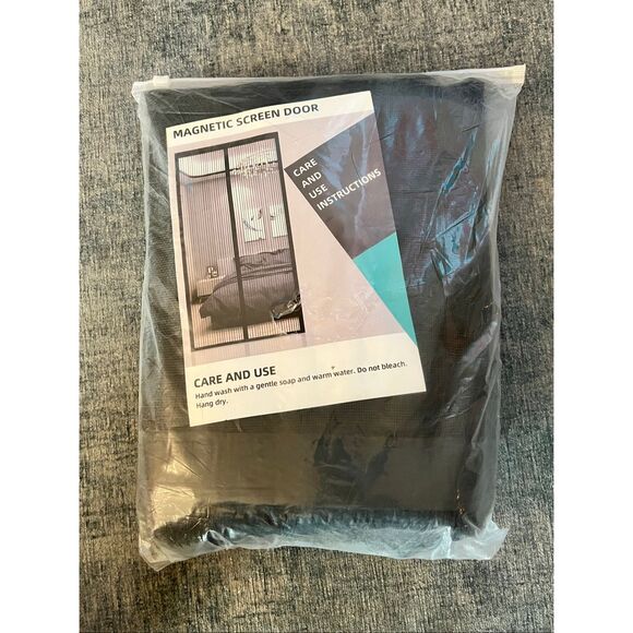 LYGFZ Black Center Opening Magnetic Screen Door 59" x 85.8" - Picture 2 of 8